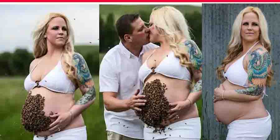 महिला ने खास वजह से मधुमक्खियों के साथ कराया प्रेग्नेंसी फोटोशूट