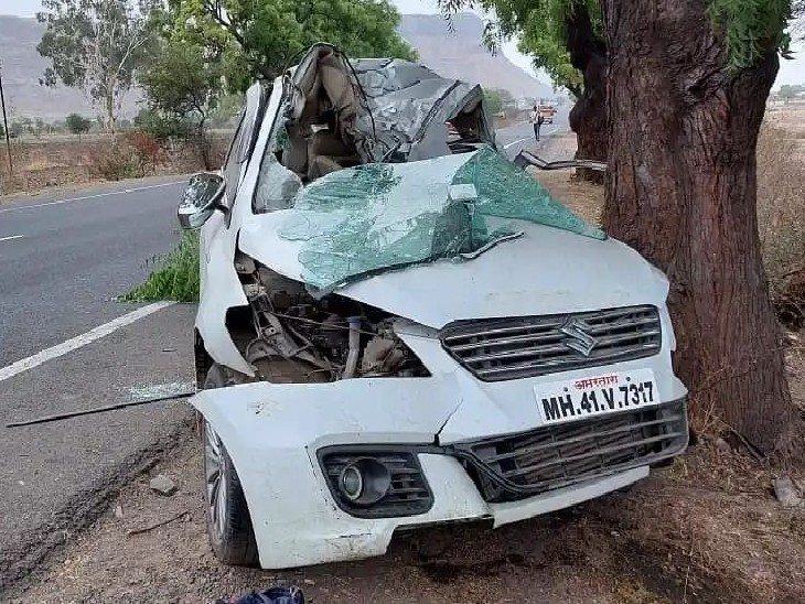 महाराष्ट्र: नासिक में पुणे-इंदौर हाईवे पर भीषण सड़क हादसा, पेड़ से टकराई कार, 4 दोस्तों की मौके पर मौत