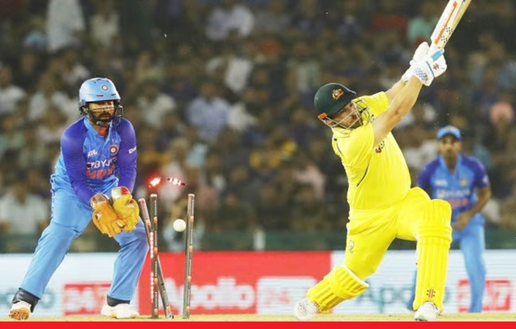 भारत के विशाल स्कोर के बाद भी आस्ट्रेलिया ने 4 विकेट से हराया, मैथ्यू वेड की आतिशी पारी