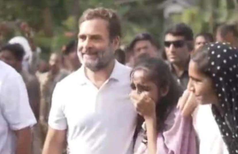 भारत जोड़ो यात्रा के दौरान राहुल गांधी से मिलने के बाद भावुक होकर रोने लगी लड़की 